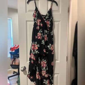 As U Wish black floral romper dress